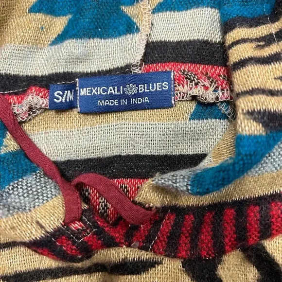 Mexicali Blues Bohemian Aztec Hoodie Size Small/ Medium - Picture 4 of 4